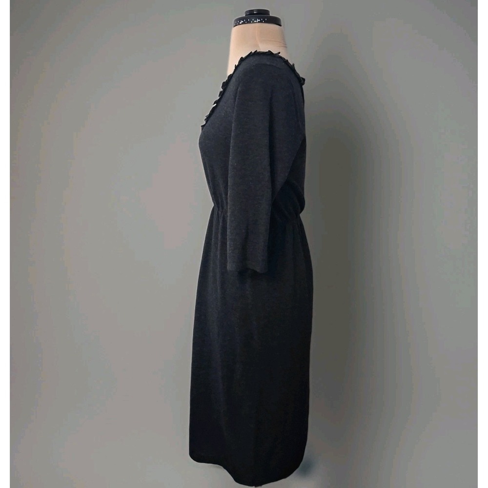 Splendid Urban Outfitters Womens Gray Wool Cashmere Blend Knit Ruffle Dress Sz L - Picture 3 of 13